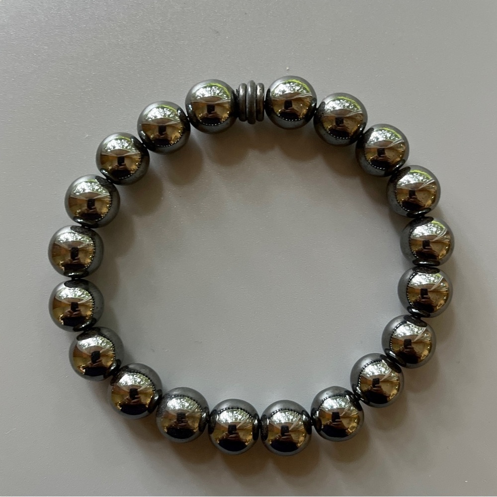 Black Hematite Handcrafted Bead Bracelet - Picture 7 of 7